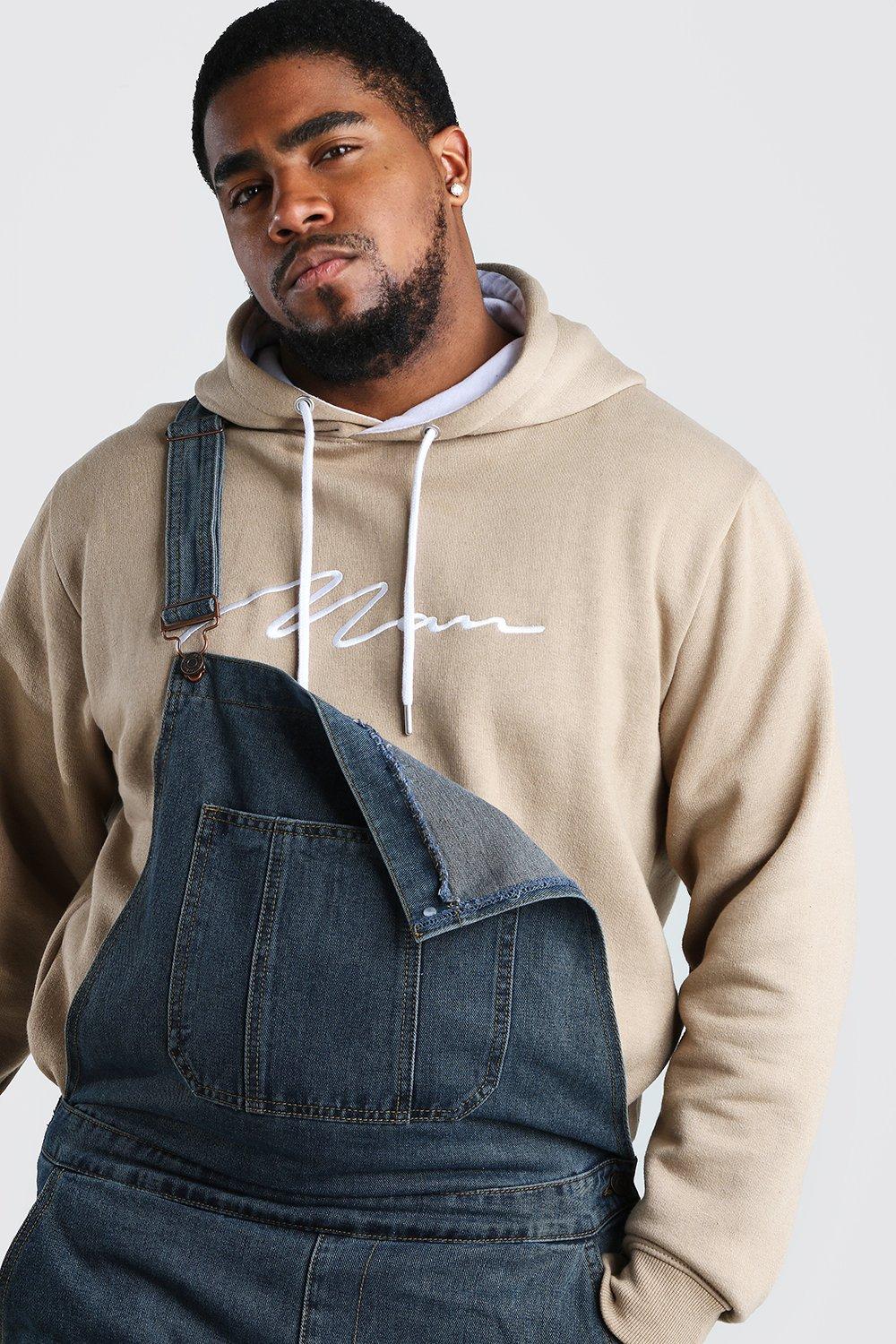 Plus Size Slim Denim Dungarees